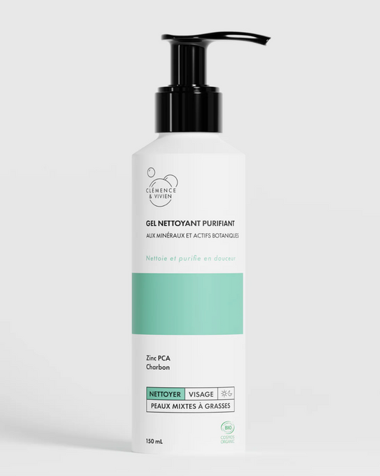 Gel Nettoyant Purifiant Peau Mixte Bio — Zinc PCA & Charbon — MALOA SKIN